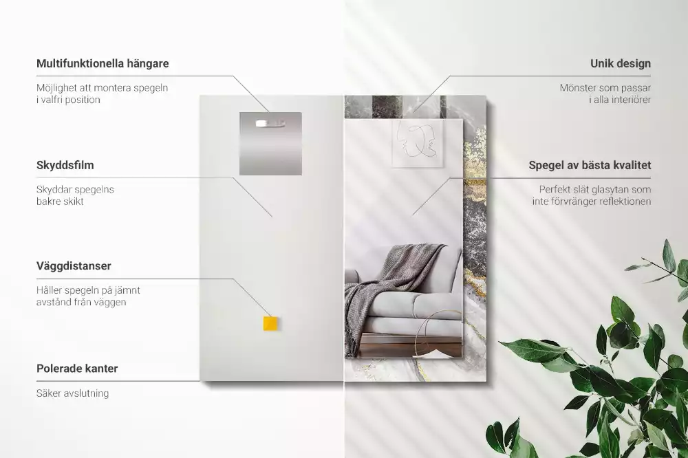 Rechteckiger spiegel Marmoradern Abstraktion