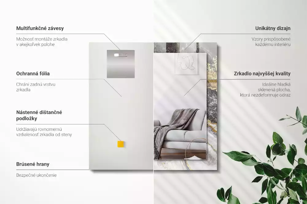 Rechteckiger spiegel Marmoradern Abstraktion