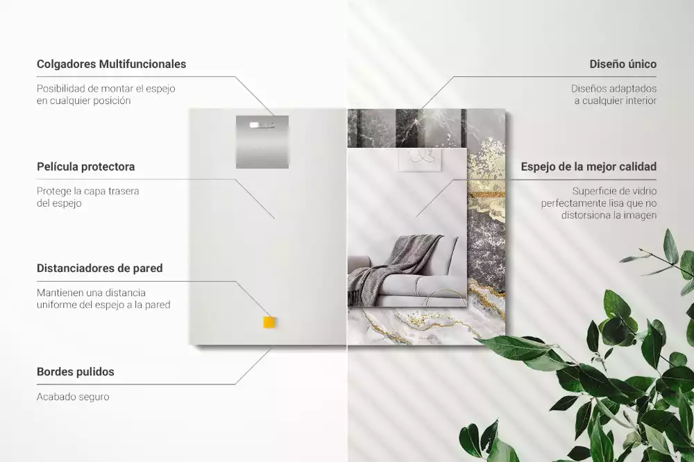 Rechteckiger spiegel Marmoradern Abstraktion