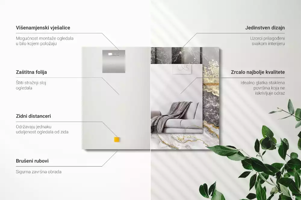 Rechteckiger spiegel Marmoradern Abstraktion