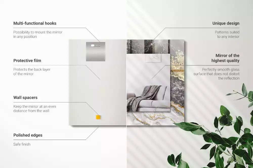 Rechteckiger spiegel Marmoradern Abstraktion