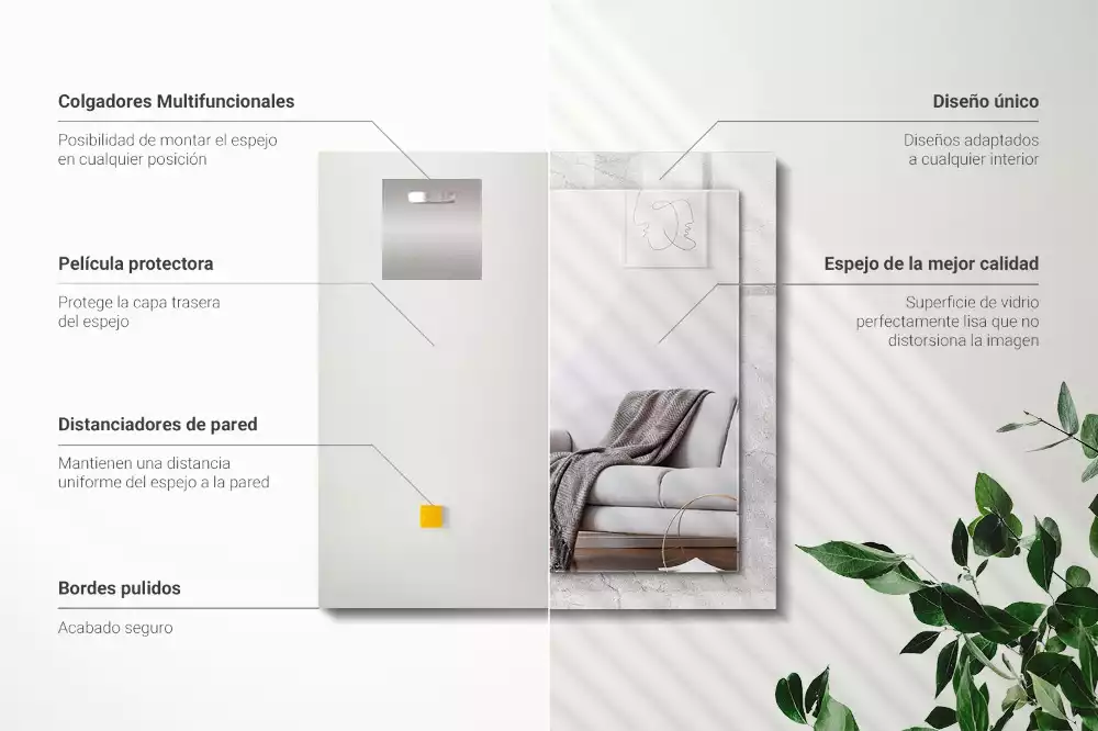 Rechteckiger dekorativer spiegel Rissige Betonoberfläche