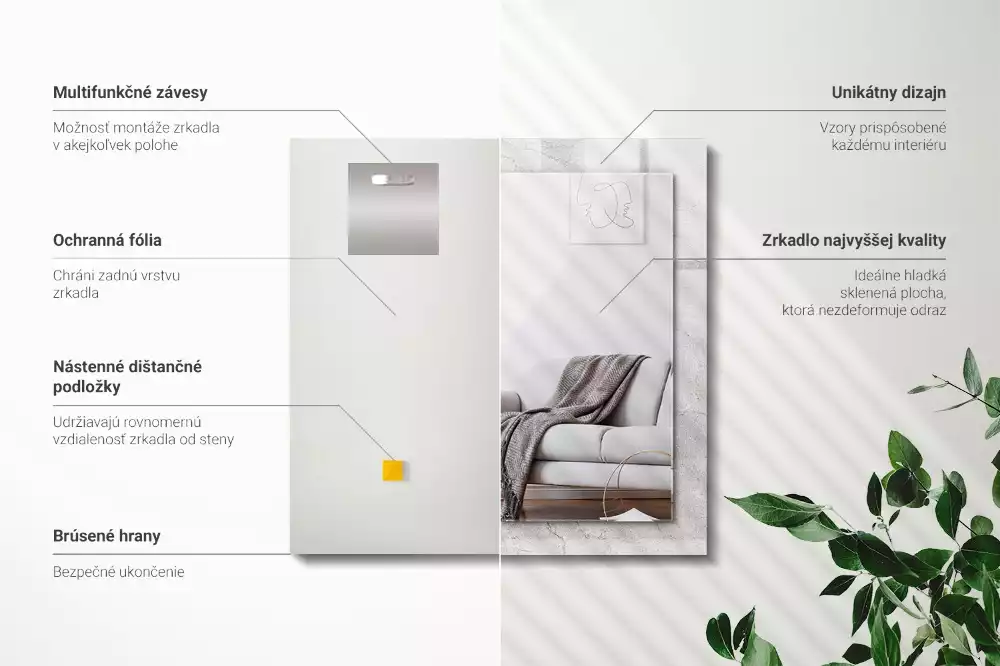 Rechteckiger dekorativer spiegel Rissige Betonoberfläche