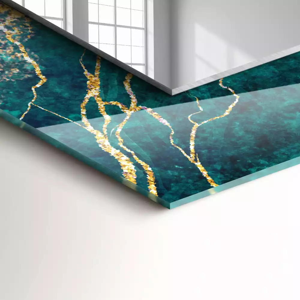 Spiegel mit rechteckigem aufdruck Grüner Marmor