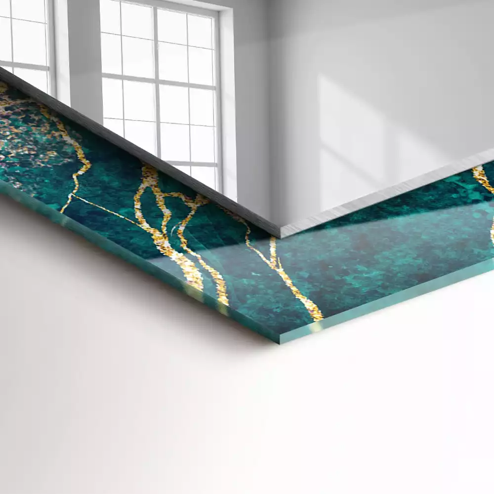 Spiegel mit rechteckigem aufdruck Grüner Marmor