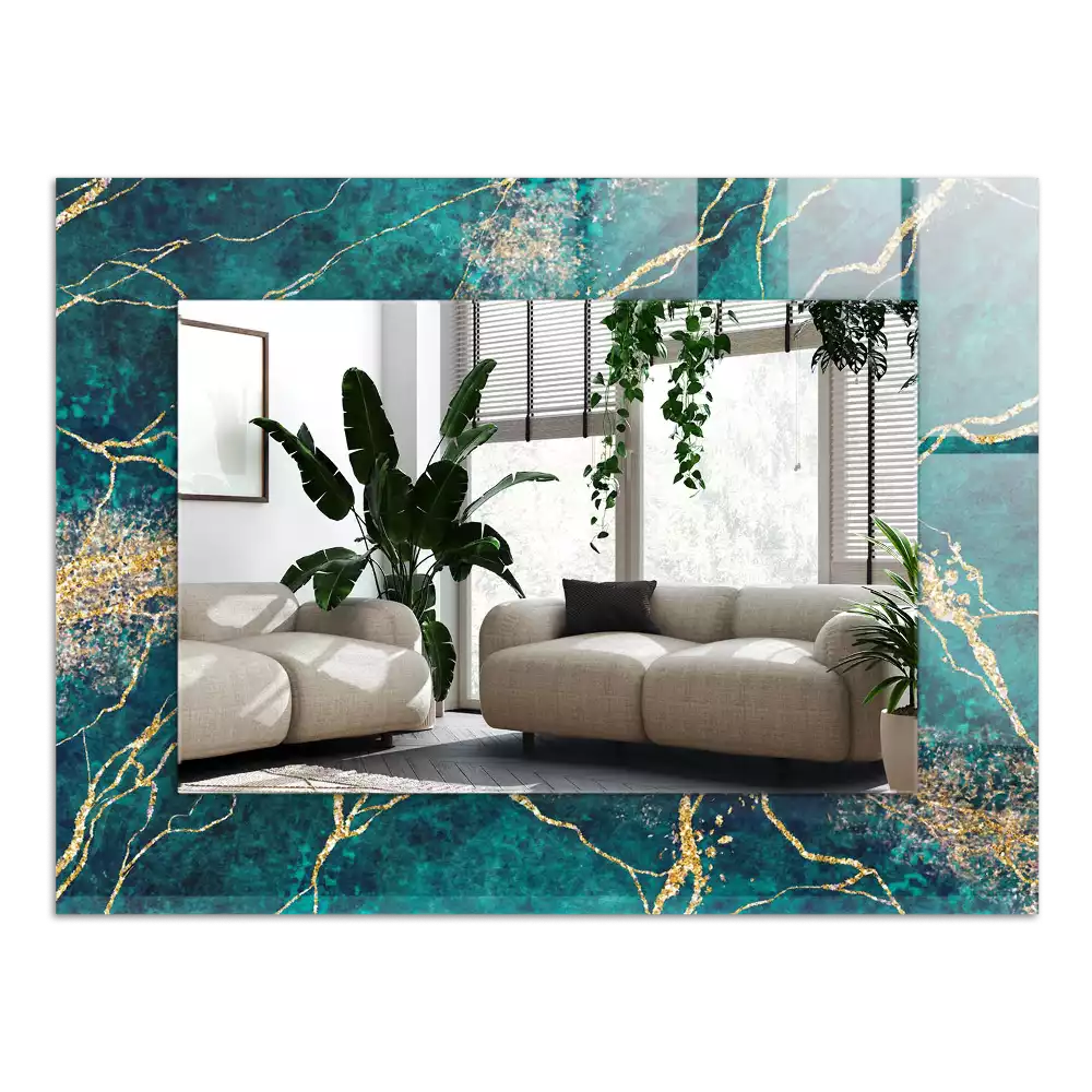 Spiegel mit rechteckigem aufdruck Grüner Marmor