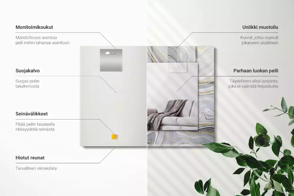 Rechteckiger spiegel Abstrakte Marmormuster