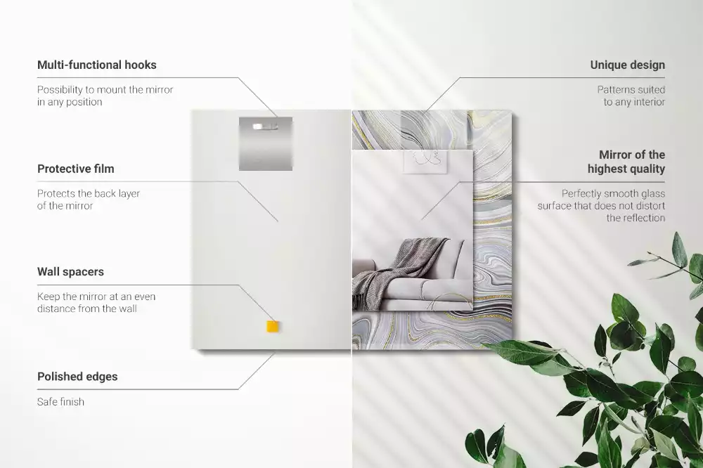 Rechteckiger spiegel Abstrakte Marmormuster