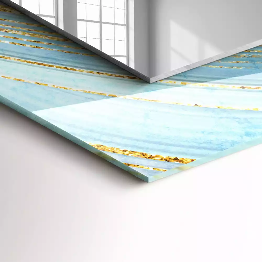 Rechteckiger dekorativer spiegel Abstrakte blaue Wellen