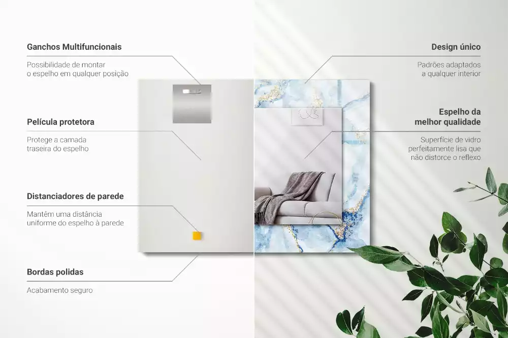 Spiegel mit rechteckigem aufdruck Abstraktes Marmormuster