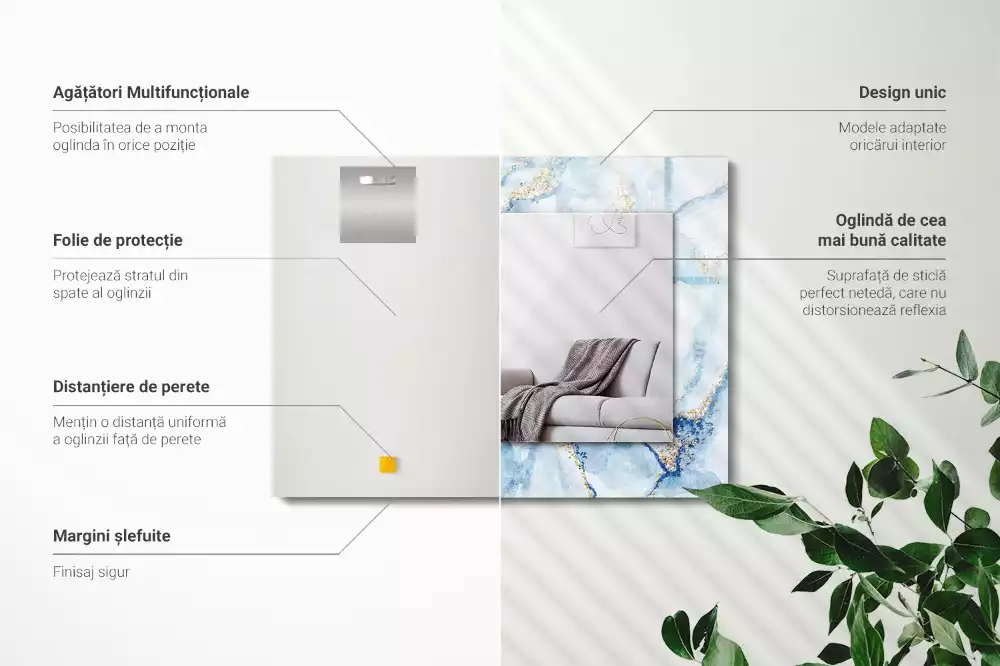 Spiegel mit rechteckigem aufdruck Abstraktes Marmormuster