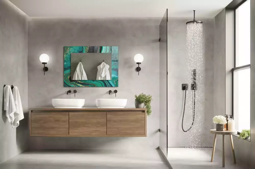 Rechteckiger dekorativer spiegel Abstrakte grüne Textur