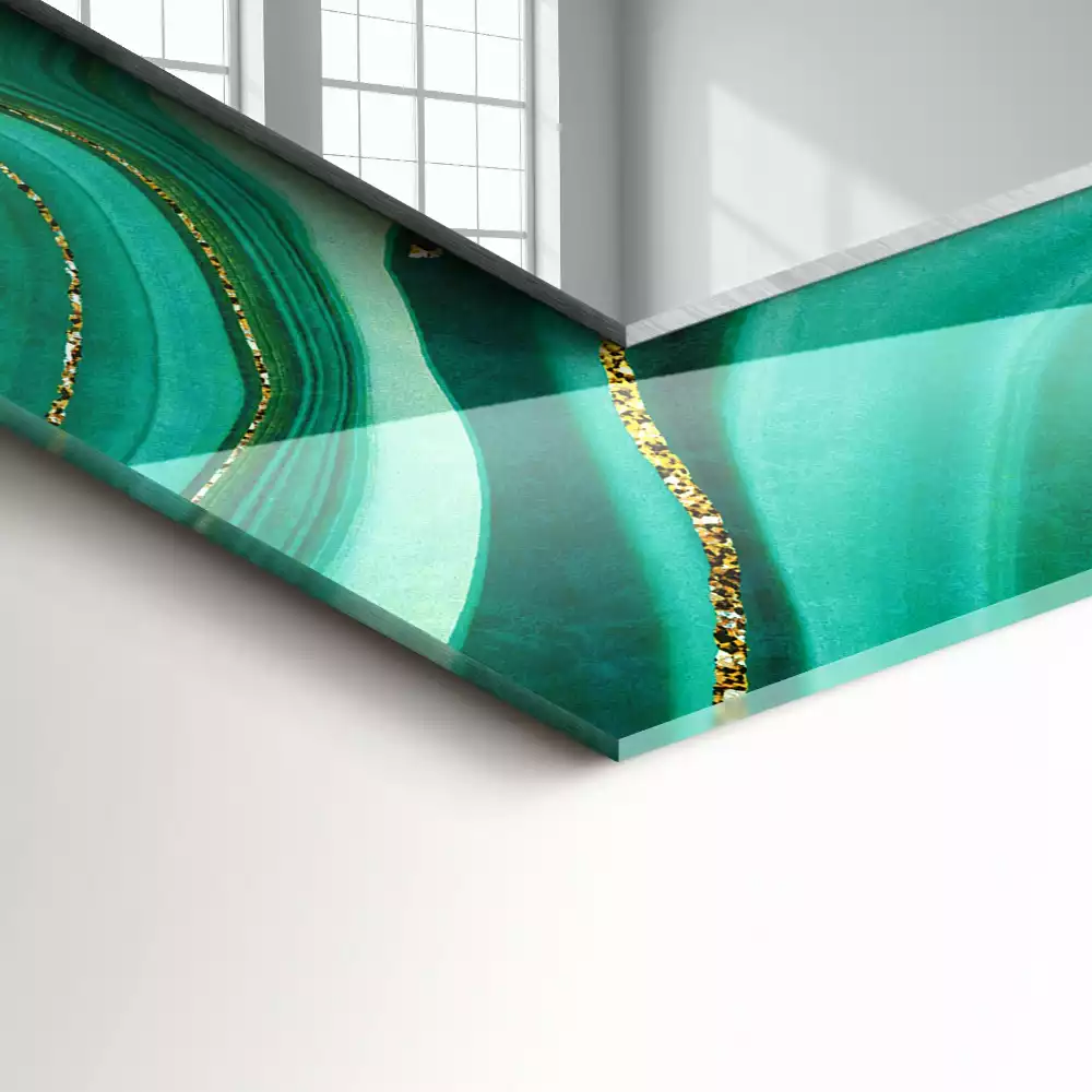 Spiegel mit rechteckigem aufdruck Abstrakte grüne Textur