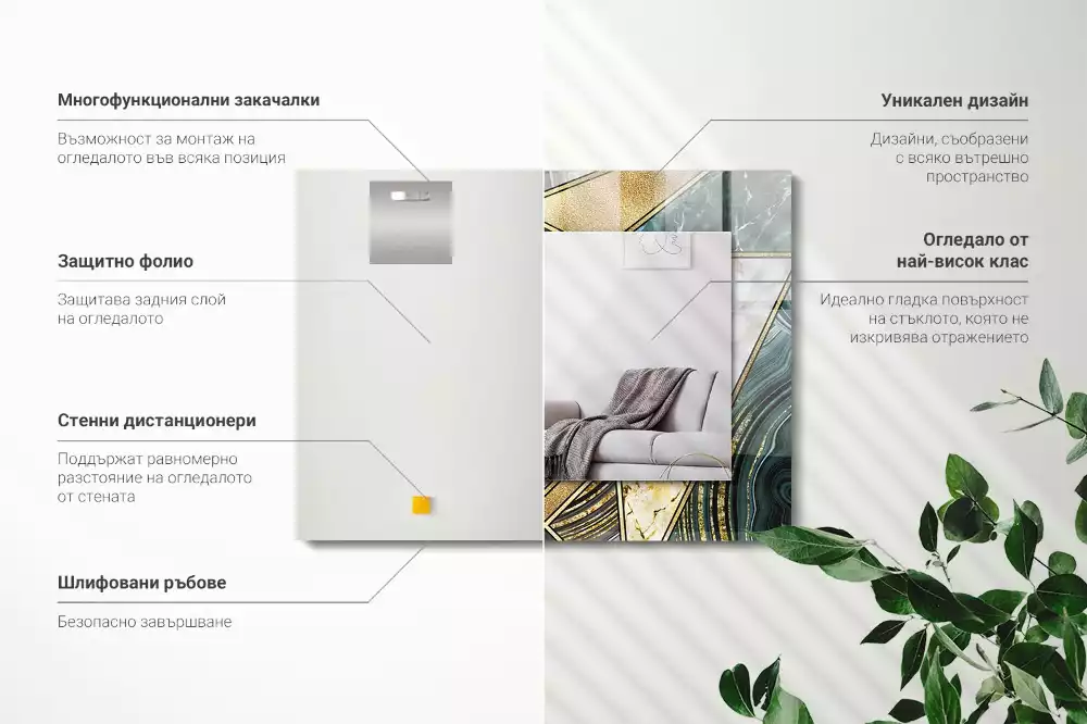 Rechteckiger spiegel Abstrakte geometrische Muster