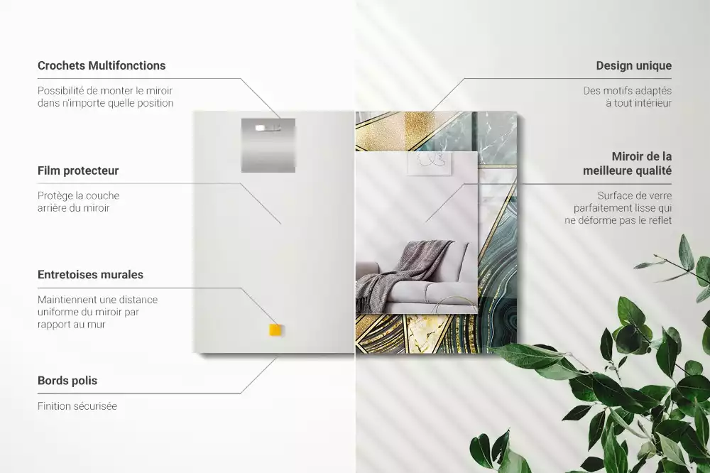 Rechteckiger spiegel Abstrakte geometrische Muster