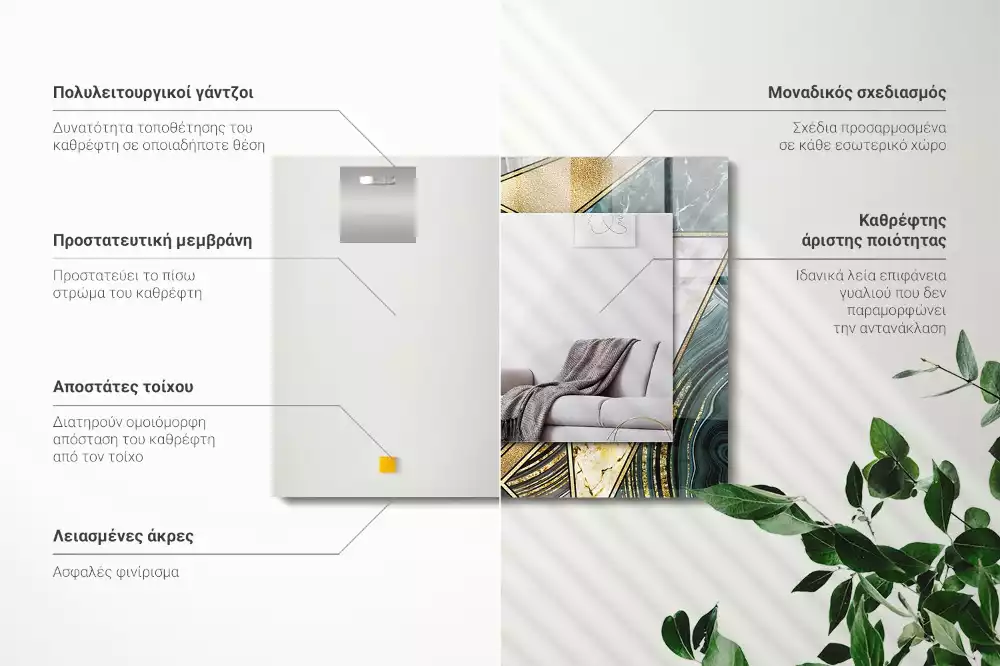 Rechteckiger spiegel Abstrakte geometrische Muster
