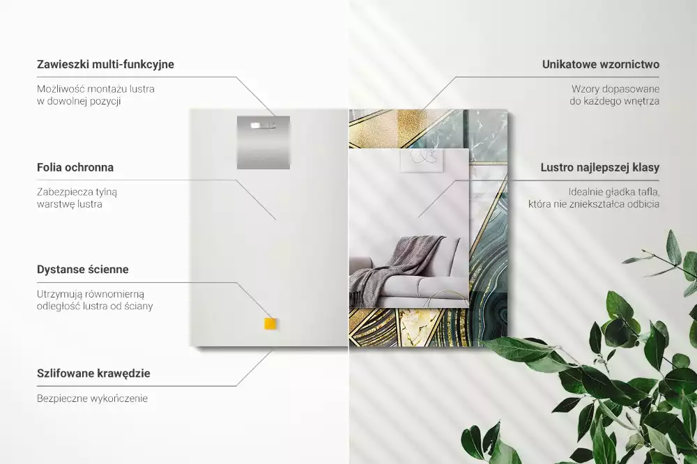 Rechteckiger spiegel Abstrakte geometrische Muster