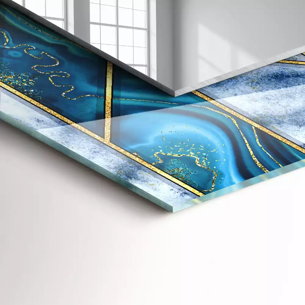 Rechteckiger dekorativer spiegel Abstrakte geometrische Mosaikmuster