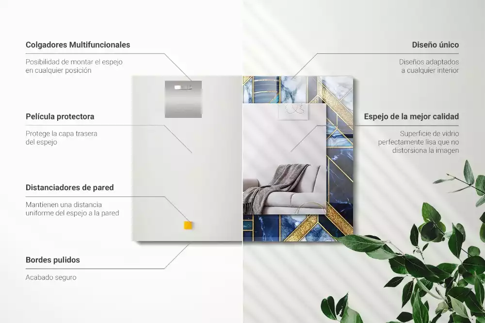 Rechteckiger dekorativer spiegel Abstrakte geometrische Mosaikmuster