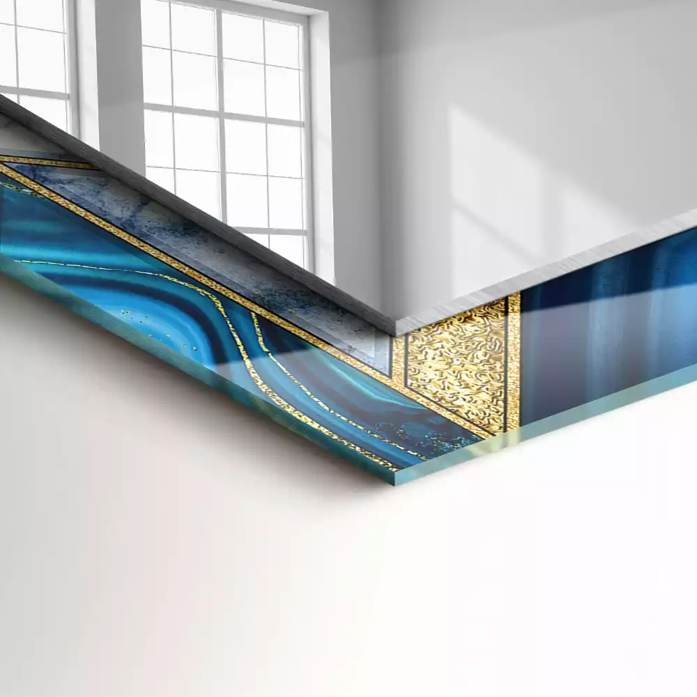 Rechteckiger dekorativer spiegel Abstrakte geometrische Mosaikmuster