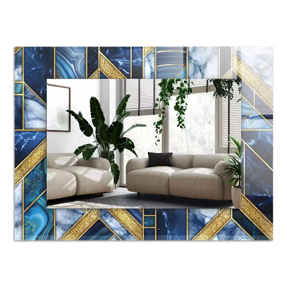 Rechteckiger dekorativer spiegel Abstrakte geometrische Mosaikmuster