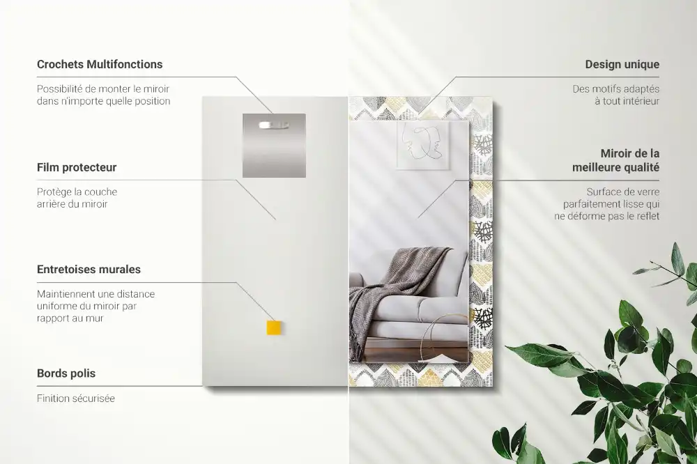 Spiegel mit rechteckigem aufdruck Bunte Herzen