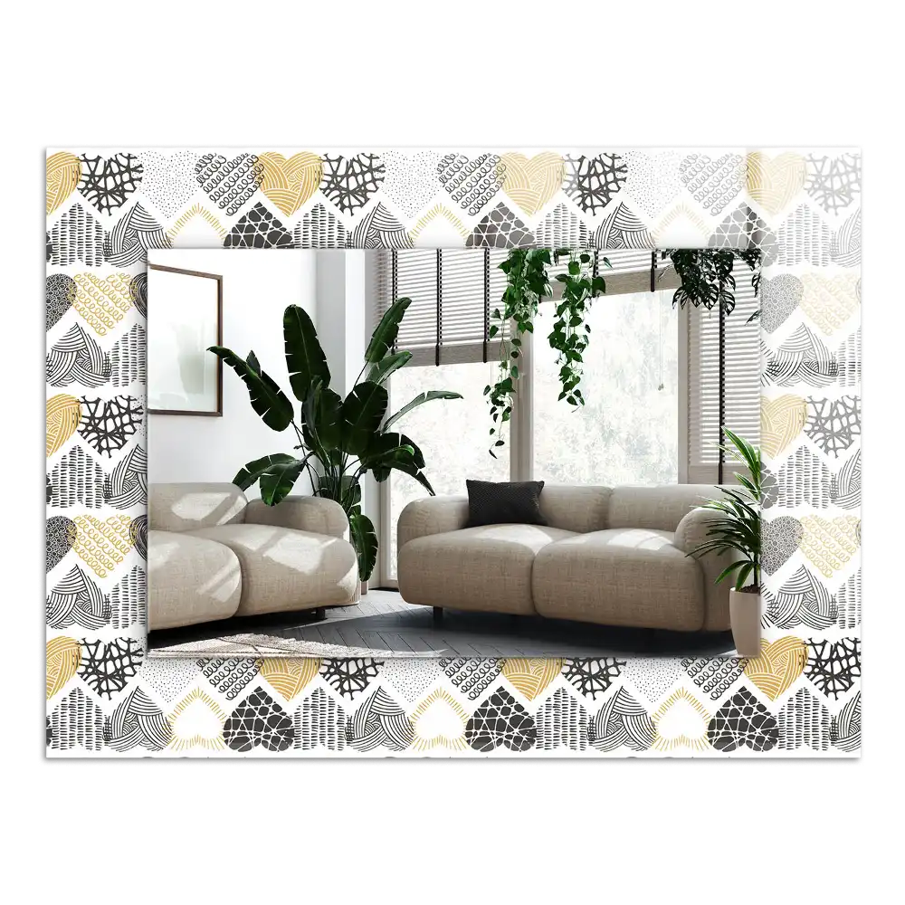 Spiegel mit rechteckigem aufdruck Bunte Herzen