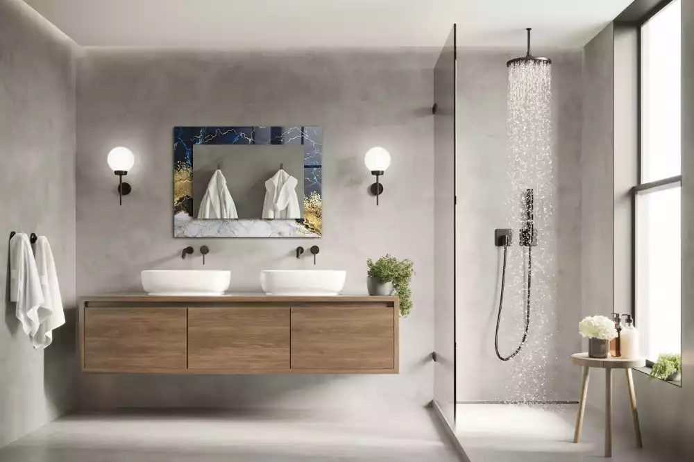 Rechteckiger dekorativer spiegel Marmorabs­traktion