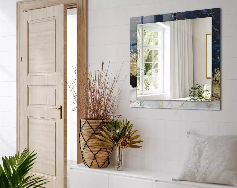 Rechteckiger dekorativer spiegel Marmorabs­traktion