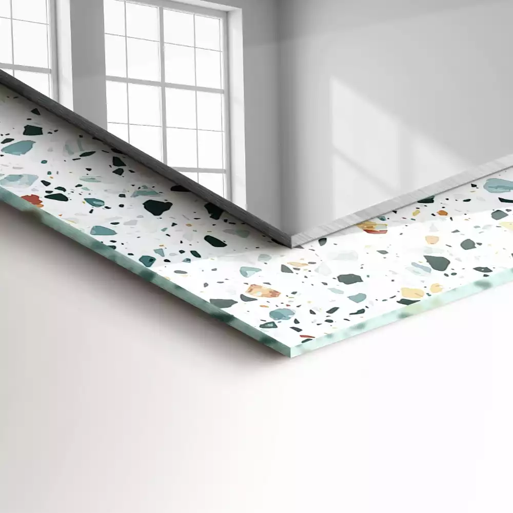Rechteckiger spiegel Terrazzo-Mosaikmuster