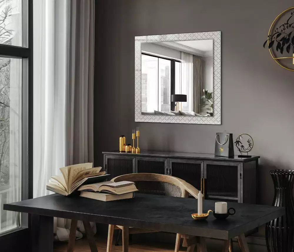 Rechteckiger dekorativer spiegel Karomuster Linien