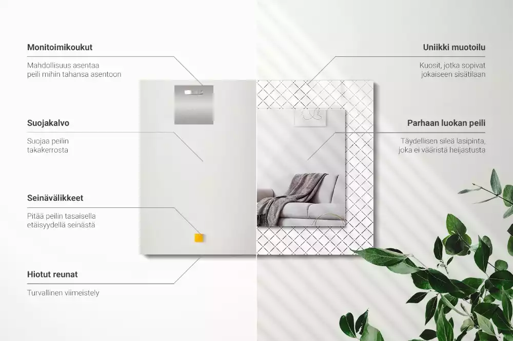 Rechteckiger dekorativer spiegel Karomuster Linien