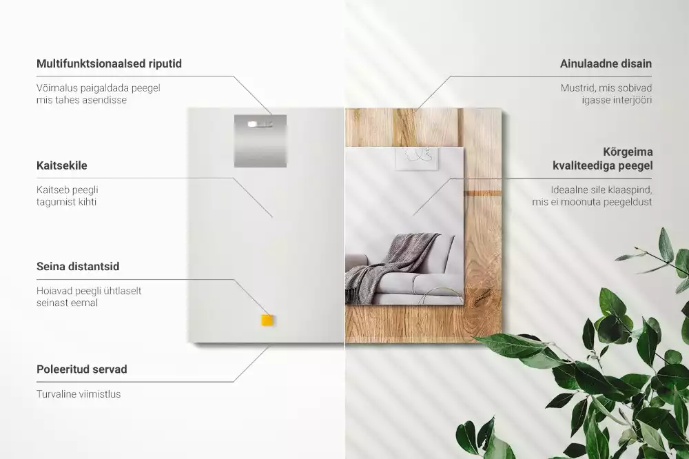 Spiegel mit rechteckigem aufdruck Holzstruktur