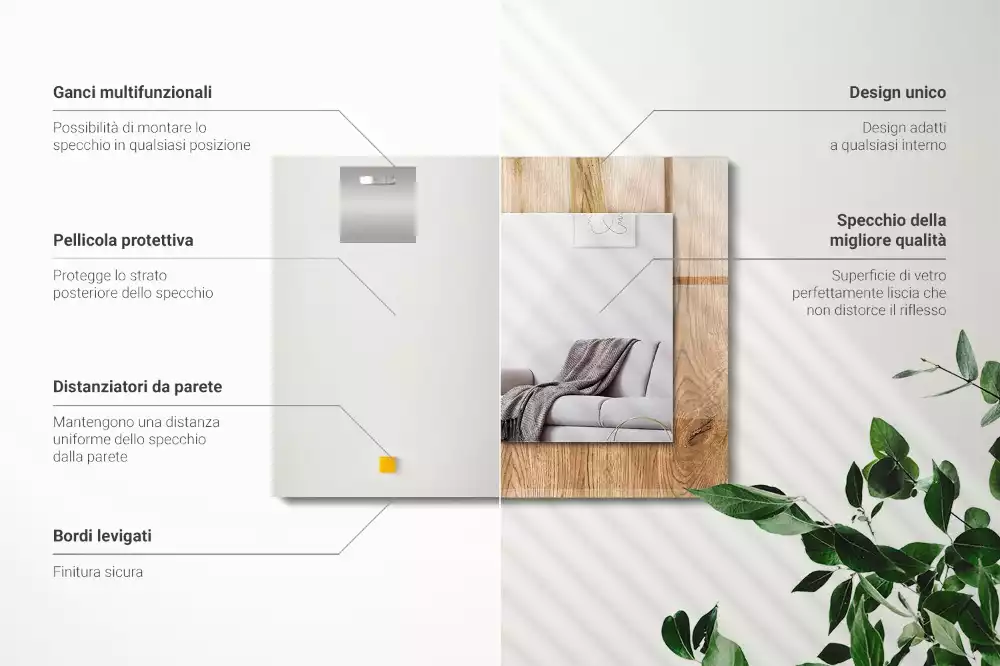 Spiegel mit rechteckigem aufdruck Holzstruktur