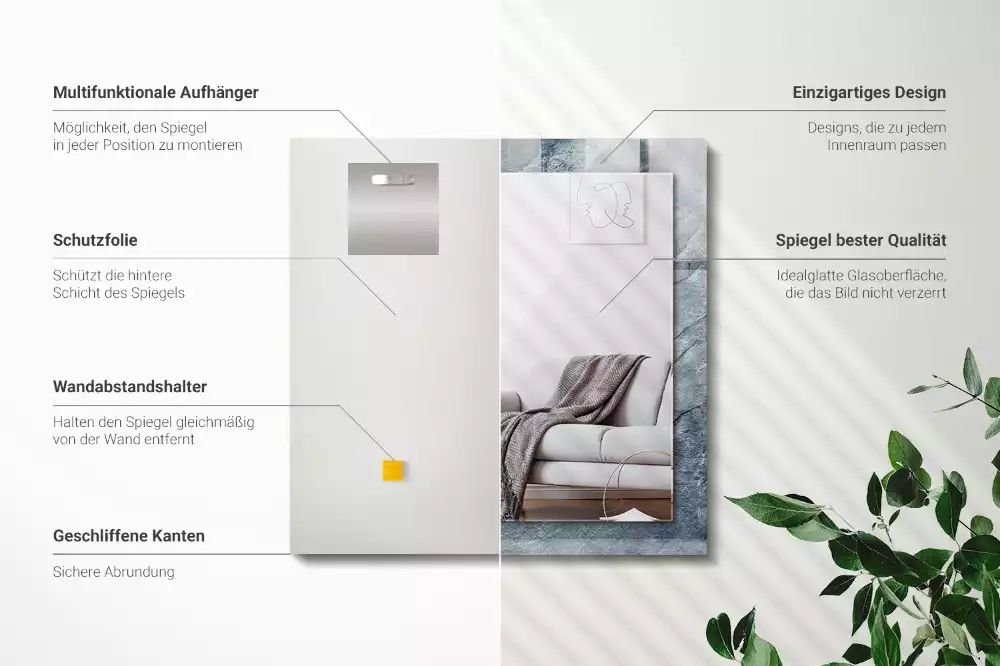 Rechteckiger spiegel Felsstruktur Stein