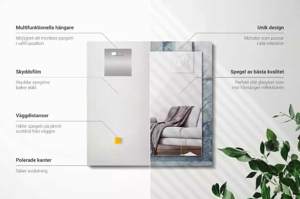 Rechteckiger spiegel Felsstruktur Stein