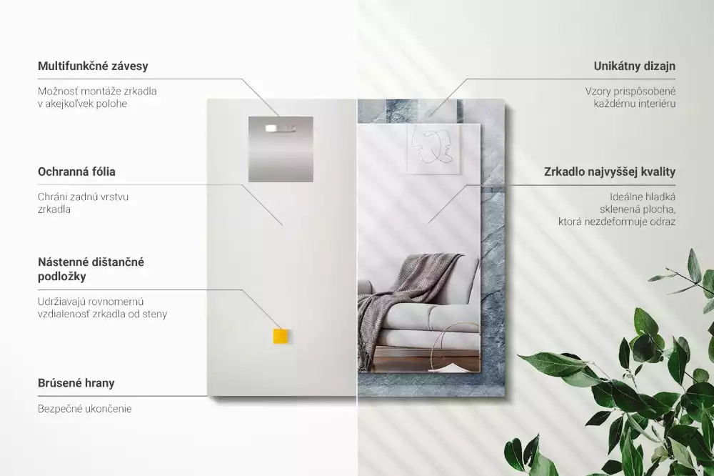 Rechteckiger spiegel Felsstruktur Stein