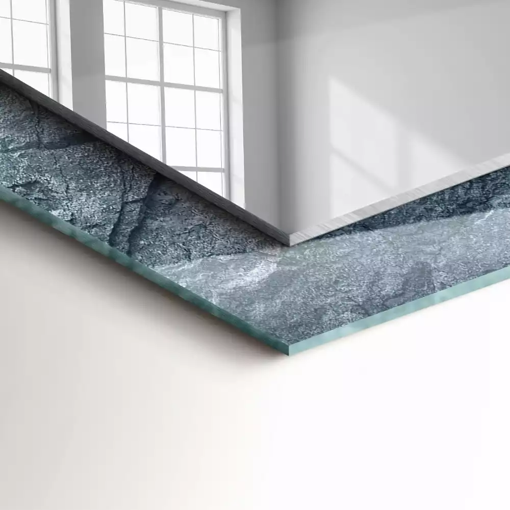 Rechteckiger spiegel Felsstruktur Stein