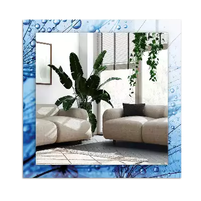 Rechteckiger dekorativer spiegel Wassertropfen auf Pusteblumen