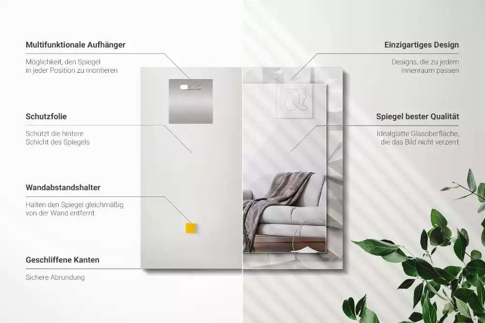 Rechteckiger spiegel Abstrakte geometrische Formen