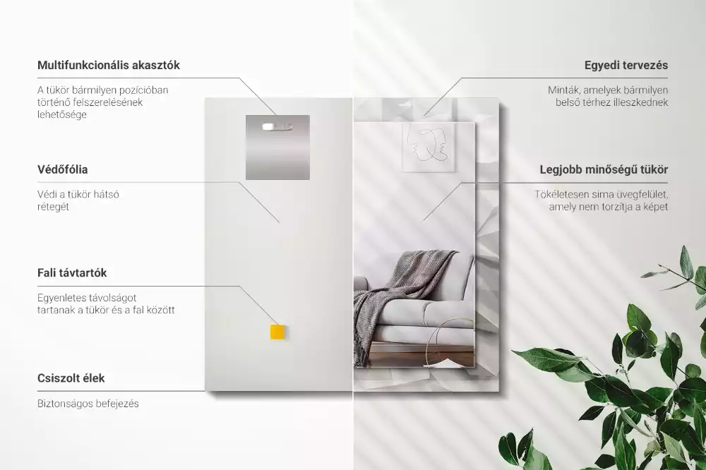 Rechteckiger spiegel Abstrakte geometrische Formen