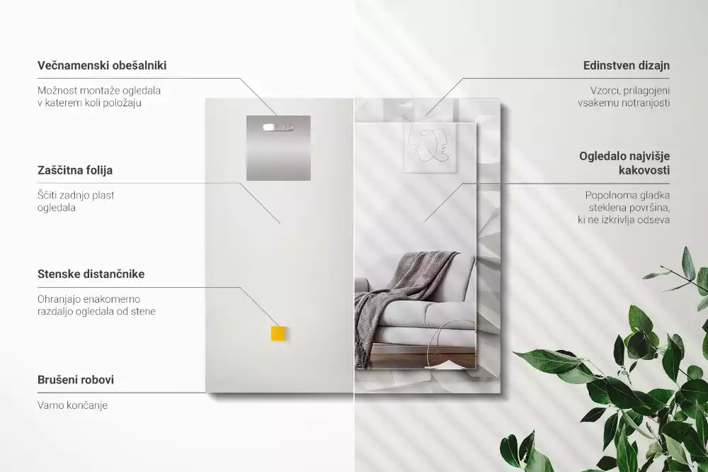 Rechteckiger spiegel Abstrakte geometrische Formen