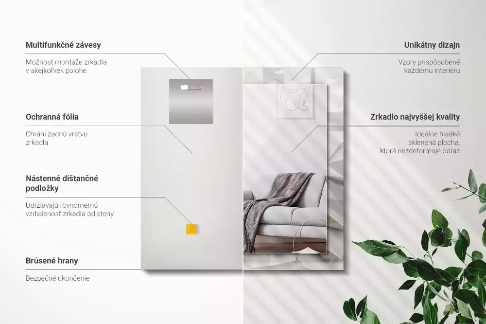 Rechteckiger spiegel Abstrakte geometrische Formen