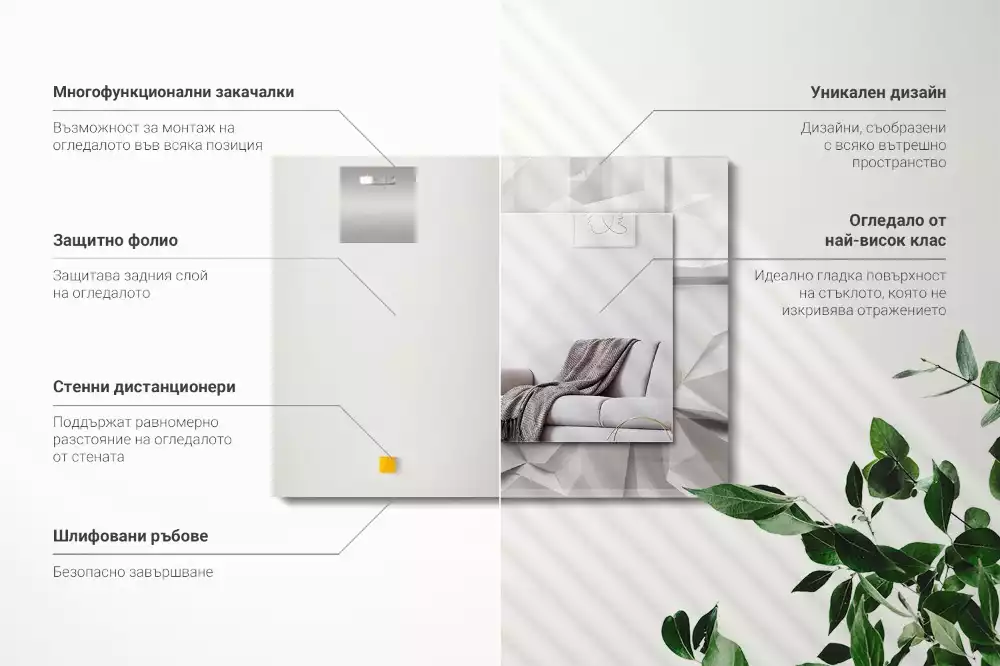 Rechteckiger spiegel Abstrakte geometrische Formen