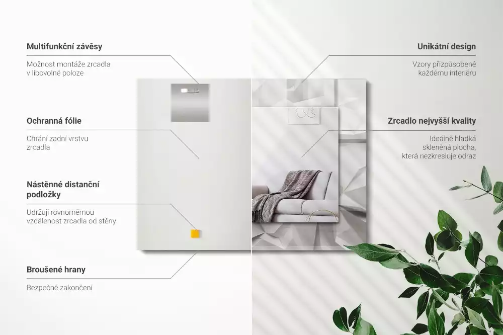 Rechteckiger spiegel Abstrakte geometrische Formen