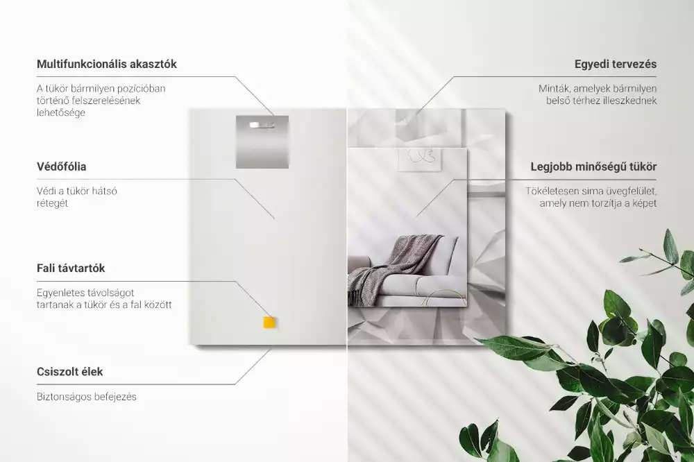 Rechteckiger spiegel Abstrakte geometrische Formen