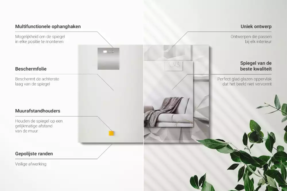 Rechteckiger spiegel Abstrakte geometrische Formen
