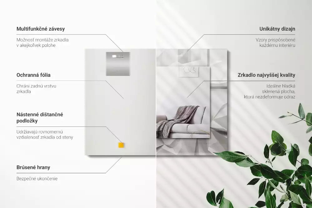 Rechteckiger spiegel Abstrakte geometrische Formen