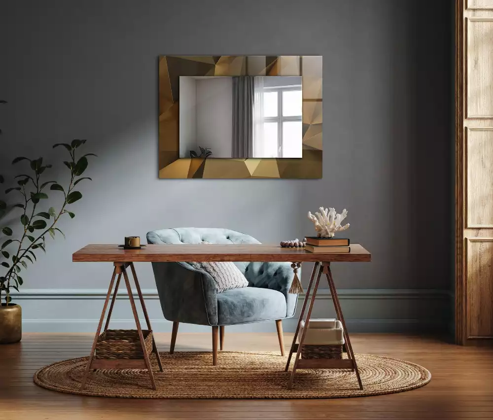 Rechteckiger dekorativer spiegel Geometrische Formen