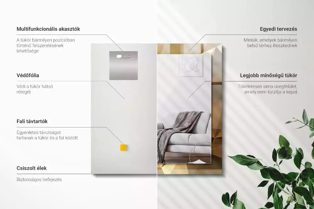 Rechteckiger dekorativer spiegel Geometrische Formen